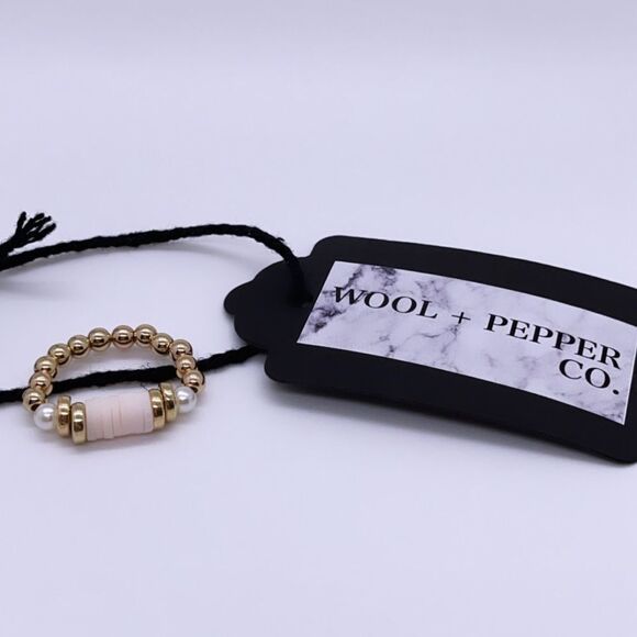 NWT Wool + Pepper Co. Beaded Stackable Ring - Picture 1 of 5